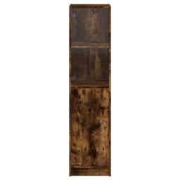 Berkfield Home Highboard with Glass Door Smoked Oak 35x37x142 cm in Brown - Size: 35 x 37 x 142 cm - thumbnail 6