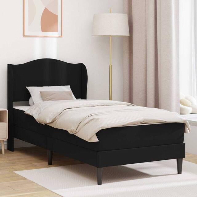 Berkfield Home Bed Frame with Headboard Black 90 x 190 cm Faux Leather - image 1