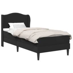 Berkfield Home Bed Frame with Headboard Black 90 x 190 cm Faux Leather - thumbnail 2