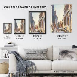 Artery8 Gondola Moorings on the Grand Canal Sargent Framed Wall Art Print - Size: A4 - thumbnail 3