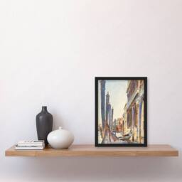Artery8 Gondola Moorings on the Grand Canal Sargent Framed Wall Art Print - Size: A4 - thumbnail 4