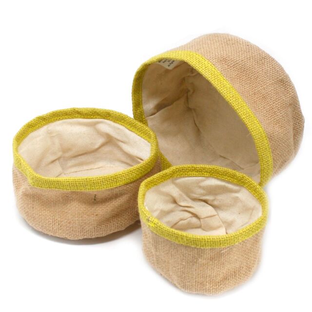 KDMD Set of 3 Natural Jute Baskets in Olive - image 1