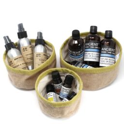 KDMD Set of 3 Natural Jute Baskets in Olive - thumbnail 3
