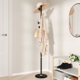Berkfield Home Coat Stand Black 176 cm Powder-coated Iron - thumbnail 3