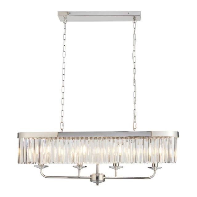 Netlighting Ascoli Bar Pendant & Cut Glass 4 x 6W LED E14 in Grey - image 1
