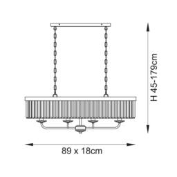 Netlighting Ascoli Bar Pendant & Cut Glass 4 x 6W LED E14 in Grey - thumbnail 6