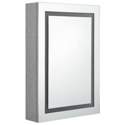 Berkfield Home LED Bathroom Mirror Cabinet Concrete Grey 50x13x70 cm - Size: 50 x 13 x 70 cm - thumbnail 3
