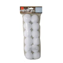 Samuel Alexander 6cm 12 Pack of White Fabric Christmas Faux Snowballs - thumbnail 8