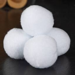 Samuel Alexander 6cm 12 Pack of White Fabric Christmas Faux Snowballs - thumbnail 4