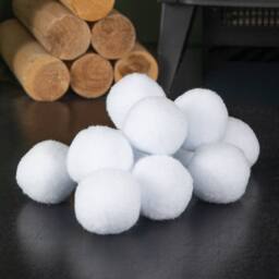 Samuel Alexander 6cm 12 Pack of White Fabric Christmas Faux Snowballs - thumbnail 3