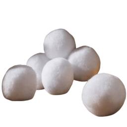 Samuel Alexander 6cm 12 Pack of White Fabric Christmas Faux Snowballs - thumbnail 1