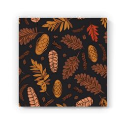 Warren Reed - Designer Autumn Leaves & Pinecones Canvas in Brown - Size: w40 inch x h40 inch - thumbnail 2