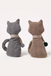 Homescapes Cat Door Stop - Set of 2 - Animal Door Stops in Brown - thumbnail 4