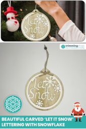 Neel Blue 15cm Round Wooden Merry Christmas Sign with Let it Snow Lettering in Natural - thumbnail 4