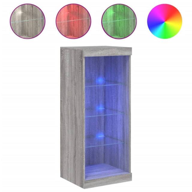 Berkfield Home Sideboard with LED Lights Grey Sonoma 41x37x100 cm - Size: 41 x 37 x 100 cm - image 1