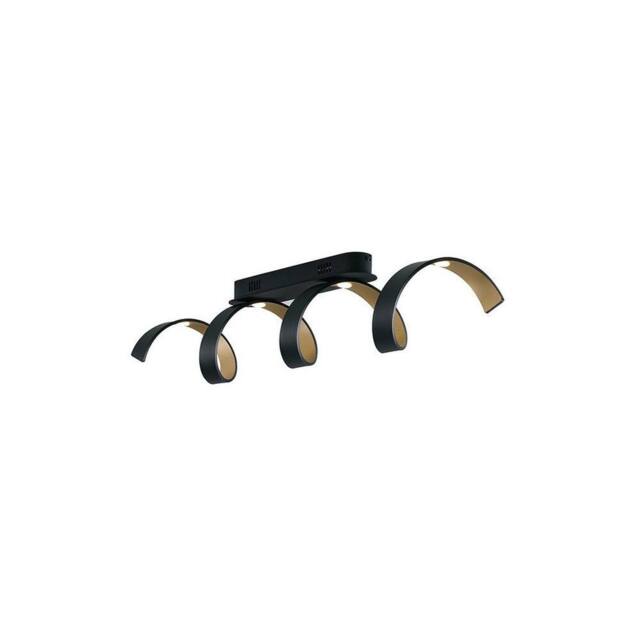 Netlighting HELIX LED Swirl Semi Flush Light Black Gold 1600lm 4000K 80x18x13.5cm - Size: 80x18x13.5 cm - image 1