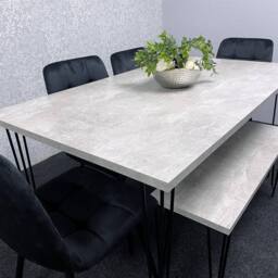 KOSY KOALA Dining Table With 4 Chairs Modern Dining Table Set With 4 Black Chairs & 1 Bench Dining Room Furniture in Brown - thumbnail 5