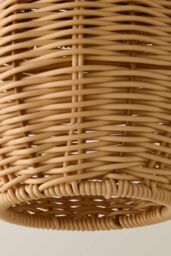ValueLights Portobello Natural Rattan Mushroom Easy Fit Ceiling Lamp Shade with LED Bulb - thumbnail 5