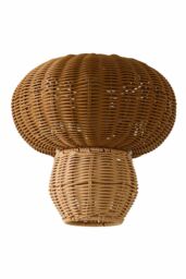 ValueLights Portobello Natural Rattan Mushroom Easy Fit Ceiling Lamp Shade with LED Bulb - thumbnail 6