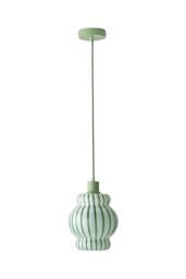 ValueLights Taffy Stripe Green Glass Pendant Ceiling Light in Pale Green - thumbnail 6
