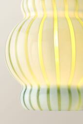 ValueLights Taffy Stripe Green Glass Pendant Ceiling Light in Pale Green - thumbnail 5
