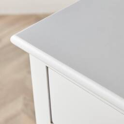 FORGEVIO Cabinet 1 Drawer & 3 Woven Baskets Lined Fabric Hallway White - thumbnail 4