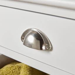 FORGEVIO Cabinet 1 Drawer & 3 Woven Baskets Lined Fabric Hallway White - thumbnail 5