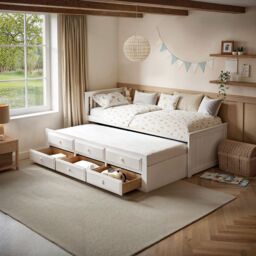Flair Montana Captains Bed with Drawers in White - Size: Single - thumbnail 3