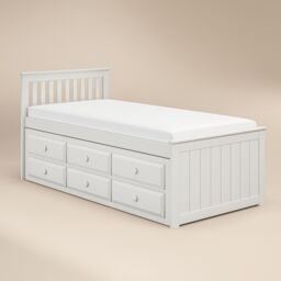 Flair Montana Captains Bed with Drawers in White - Size: Single - thumbnail 5