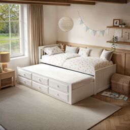 Flair Montana Captains Bed with Drawers in White - Size: Single - thumbnail 2