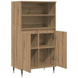 Berkfield Home Highboard Artisian Oak 60x36x110 cm Engineered Wood in Brown - Size: 60 x 36 x 110 cm - thumbnail 4