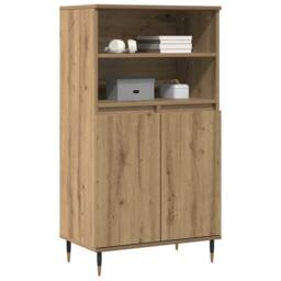 Berkfield Home Highboard Artisian Oak 60x36x110 cm Engineered Wood in Brown - Size: 60 x 36 x 110 cm - thumbnail 3