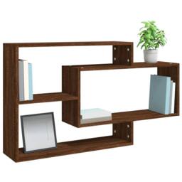 Berkfield Home Wall Shelf Brown Oak 104x20x58.5 cm Engineered Wood - thumbnail 5