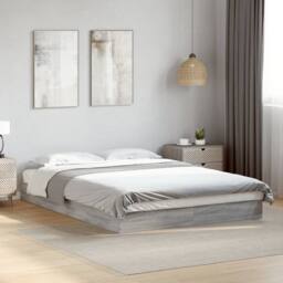 Berkfield Home Bed Frame without Mattress Grey Sonoma 140x200 cm Engineered Wood - thumbnail 2
