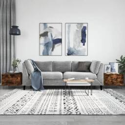 Berkfield Home Coffee Tables 2 pcs Smoked Oak 50x50x40 cm Engineered Wood in Brown - Size: 50 x 50 x 40 cm - thumbnail 2