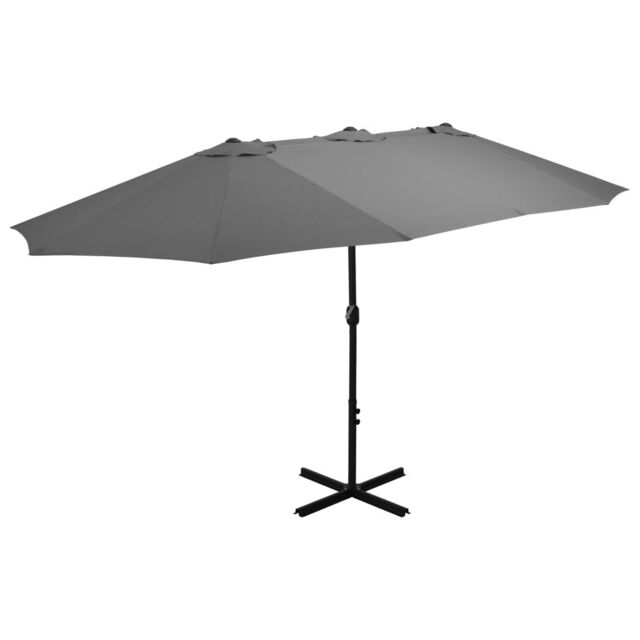 Berkfield Home Outdoor Parasol with Aluminium Pole 460x270 cm Anthracite in Black - image 1