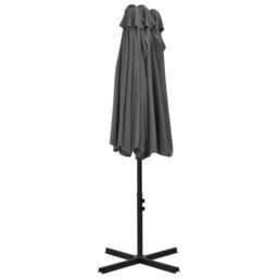 Berkfield Home Outdoor Parasol with Aluminium Pole 460x270 cm Anthracite in Black - thumbnail 5