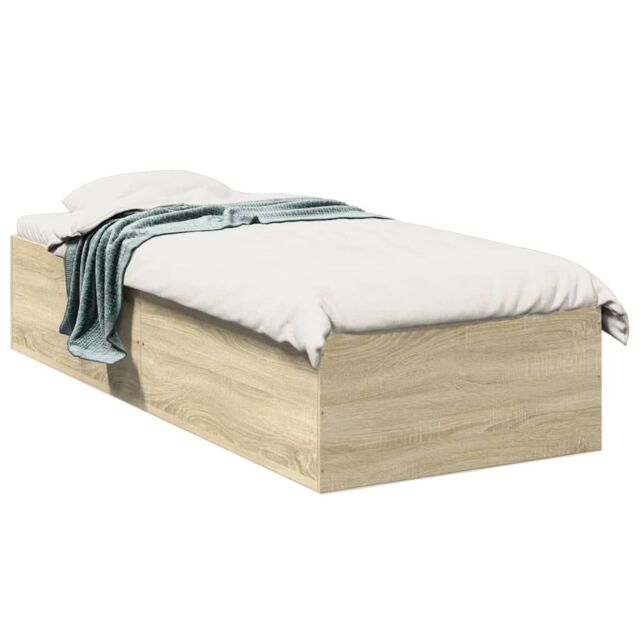 Berkfield Home Bed Frame without Mattress Sonoma Oak 90x190 cm Single in Brown - image 1