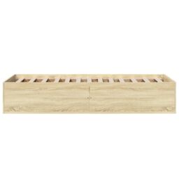 Berkfield Home Bed Frame without Mattress Sonoma Oak 90x190 cm Single in Brown - thumbnail 5
