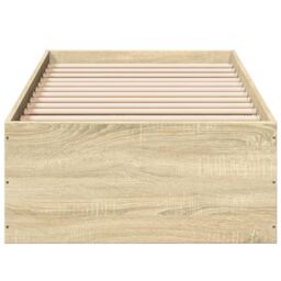 Berkfield Home Bed Frame without Mattress Sonoma Oak 90x190 cm Single in Brown - thumbnail 4