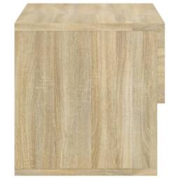 Berkfield Home Wall-mounted Bedside Cabinet Sonoma Oak in Brown - thumbnail 6