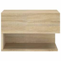 Berkfield Home Wall-mounted Bedside Cabinet Sonoma Oak in Brown - thumbnail 5