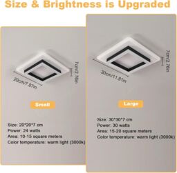 Pheashine Modern Geometric LED Ceiling Light 24W 2350 Lumen in Black - thumbnail 4