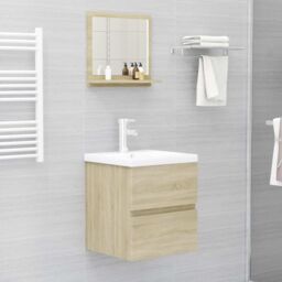 Berkfield Home Bathroom Mirror Sonoma Oak 40x10.5x37 cm Engineered Wood in Brown - thumbnail 6