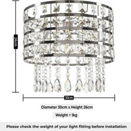 EONLION Acrylic Crystal Cylinder Ceiling Shade in Clear - thumbnail 2