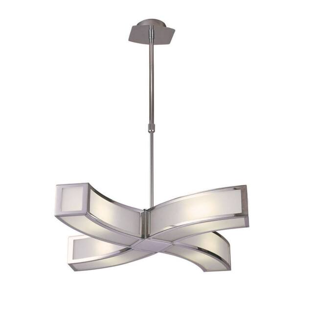Netlighting Duna GU10 Pendant 4 Light L1SGU10 Curved Polished Chrome in Grey - image 1