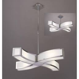 Netlighting Duna GU10 Pendant 4 Light L1SGU10 Curved Polished Chrome in Grey - thumbnail 2