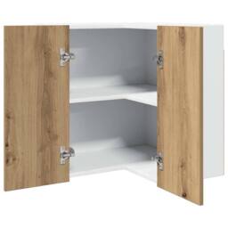 Berkfield Home Hanging Corner Cabinet Lyon Artisan Oak 57x57x60 cm Engineered Wood in Brown - Size: 57 x 57 x 60 cm - thumbnail 2