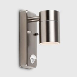 ValueLights Barrow PIR Silver IP44 Outdoor Wall Downlight with 5w LED Bulb - thumbnail 3