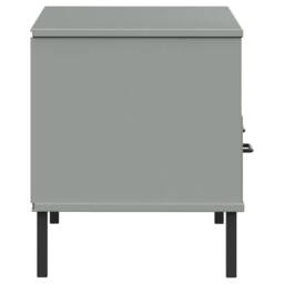 Berkfield Home TV Cabinet with Metal Legs Grey Solid Wood Pine OSLO - thumbnail 6